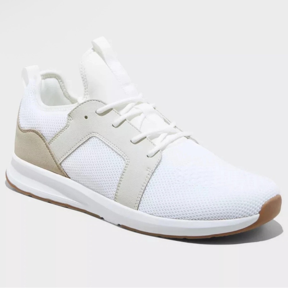 Goodfellow & Co White and Tan Sneakers with Modern Design
